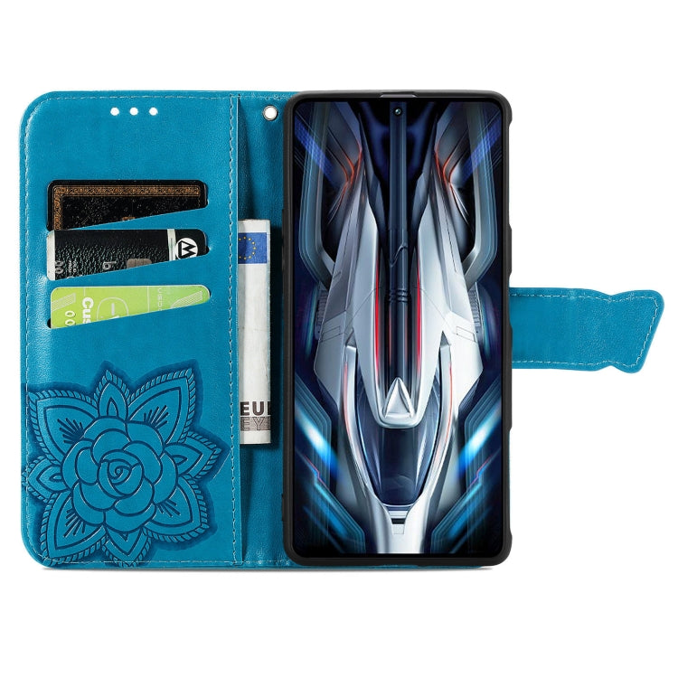 For Xiaomi Redmi K50 Gaming Butterfly Love Flower Embossed Horizontal Flip Leather Phone Case