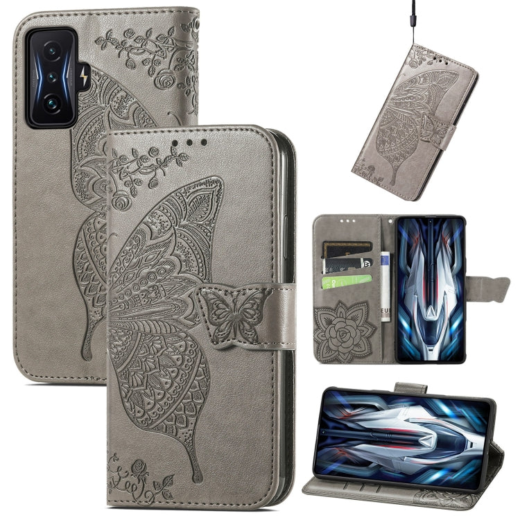 For Xiaomi Redmi K50 Gaming Butterfly Love Flower Embossed Horizontal Flip Leather Phone Case
