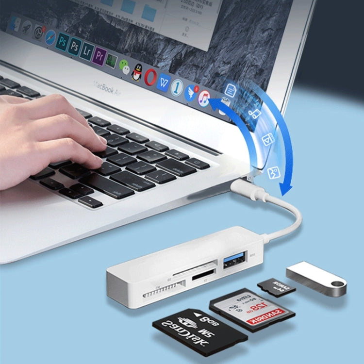 4-in-1 Multi-Card USB / SD / TF / MS Reader 8 Pin USB 3.0 HUB
