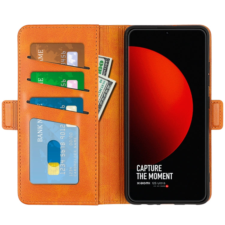 For Xiaomi 12S Ultra Dual-side Magnetic Buckle Horizontal Flip Leather Phone Case