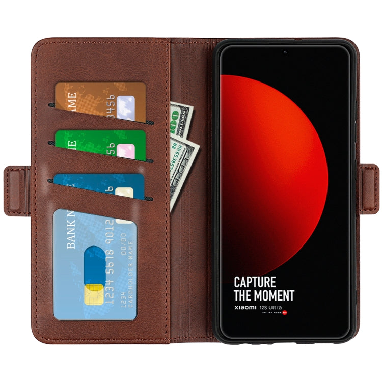 For Xiaomi 12S Ultra Dual-side Magnetic Buckle Horizontal Flip Leather Phone Case