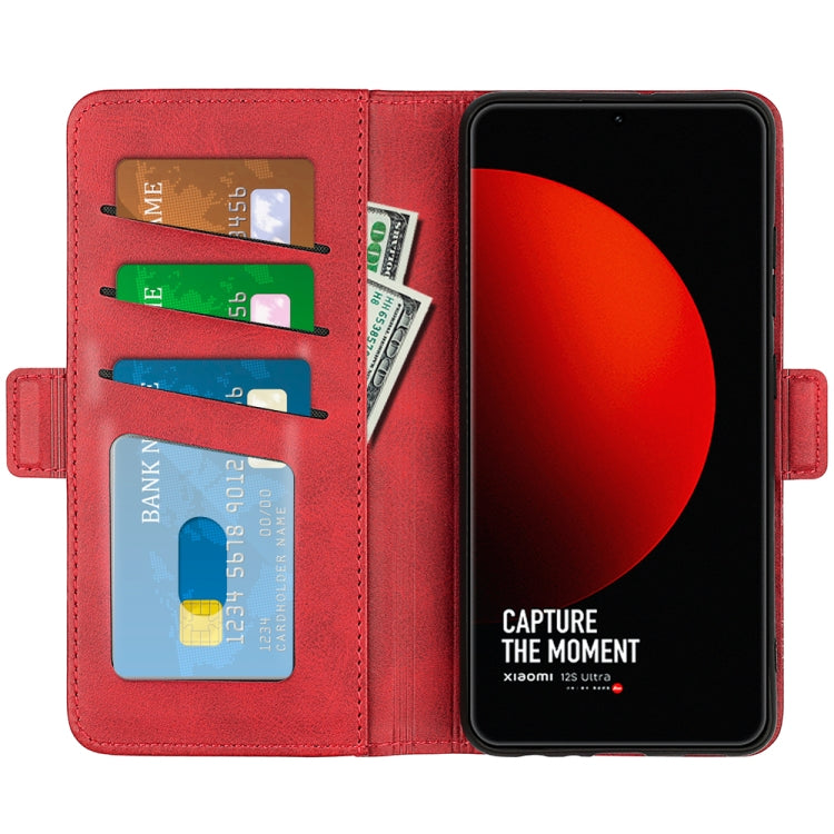 For Xiaomi 12S Ultra Dual-side Magnetic Buckle Horizontal Flip Leather Phone Case