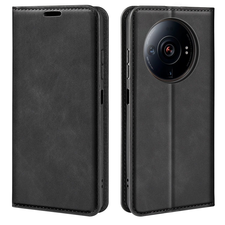 For Xiaomi 12S Ultra Retro-skin Magnetic Suction Leather Phone Case