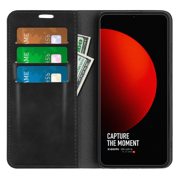 For Xiaomi 12S Ultra Retro-skin Magnetic Suction Leather Phone Case