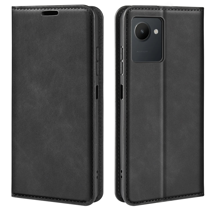 For OPPO Realme C30 4G Retro-skin Magnetic Suction Leather Phone Case