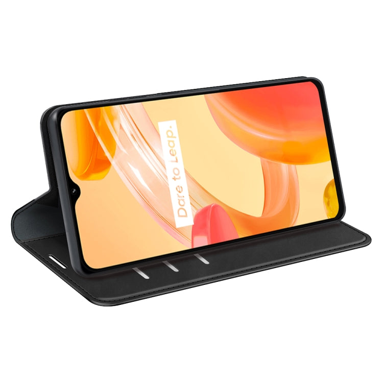For OPPO Realme C30 4G Retro-skin Magnetic Suction Leather Phone Case