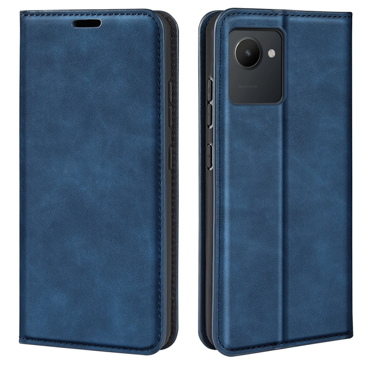 For OPPO Realme C30 4G Retro-skin Magnetic Suction Leather Phone Case