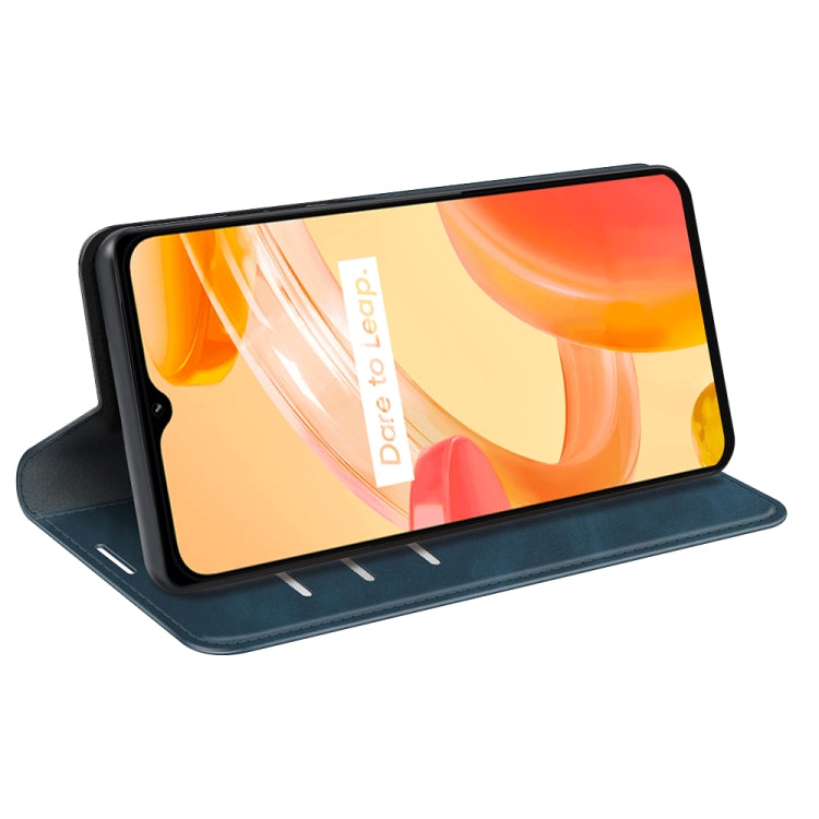 For OPPO Realme C30 4G Retro-skin Magnetic Suction Leather Phone Case