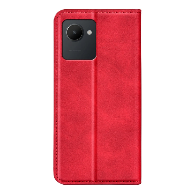 For OPPO Realme C30 4G Retro-skin Magnetic Suction Leather Phone Case