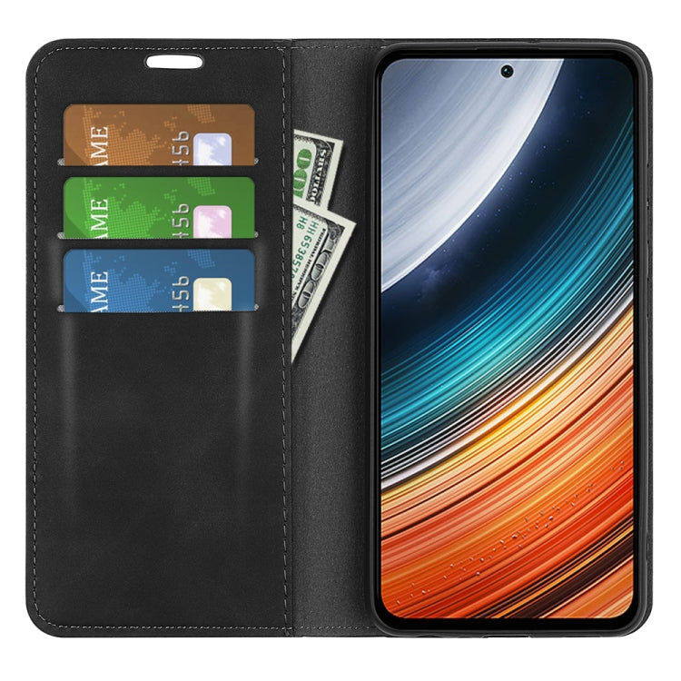 For Xiaomi Redmi K40S Retro-skin Magnetic Suction Leather Phone Case