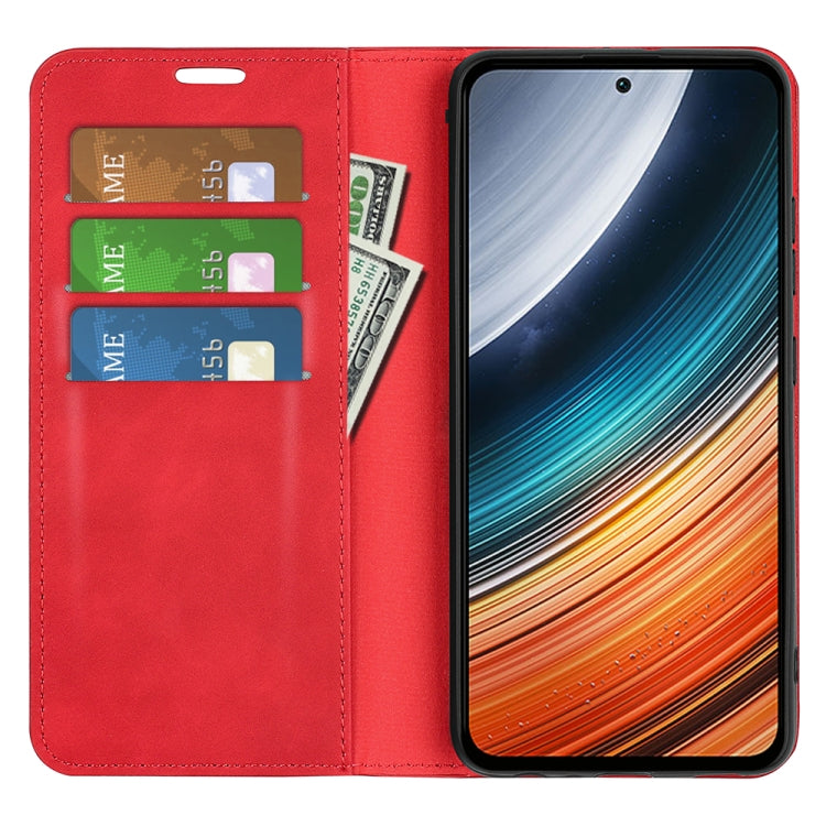 For Xiaomi Redmi K40S Retro-skin Magnetic Suction Leather Phone Case