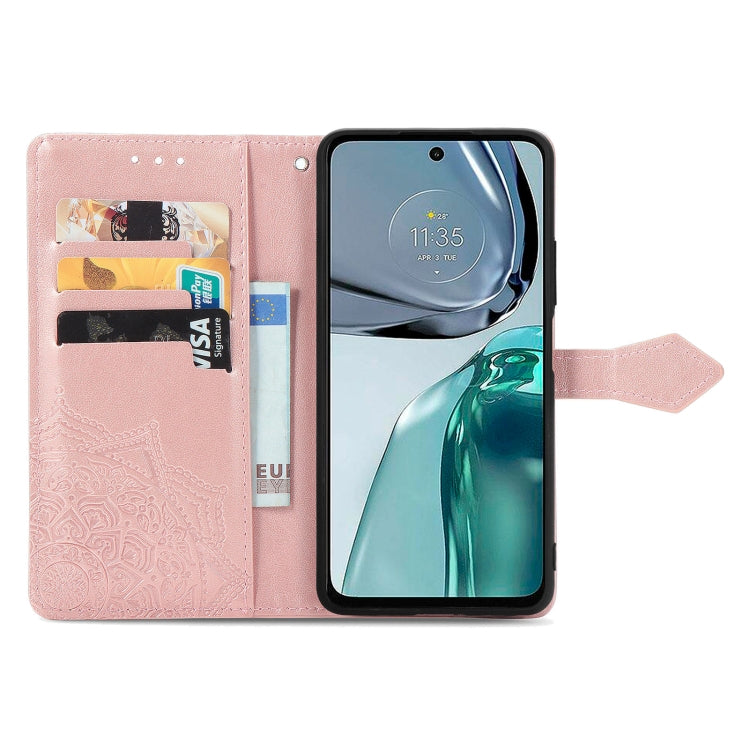 For Motorola Moto G62 Mandala Flower Embossed Leather Phone Case