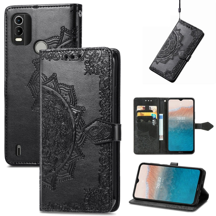 For Nokia C21 Plus Mandala Flower Embossed Leather Phone Case