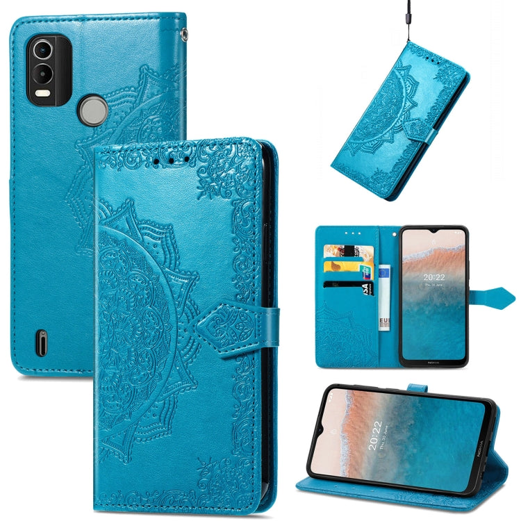 For Nokia C21 Plus Mandala Flower Embossed Leather Phone Case