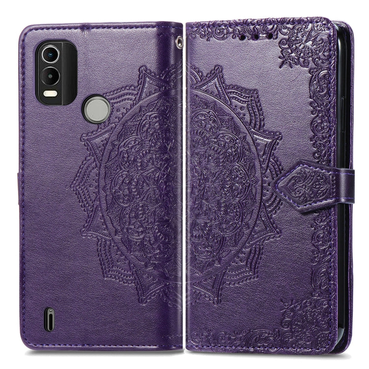For Nokia C21 Plus Mandala Flower Embossed Leather Phone Case
