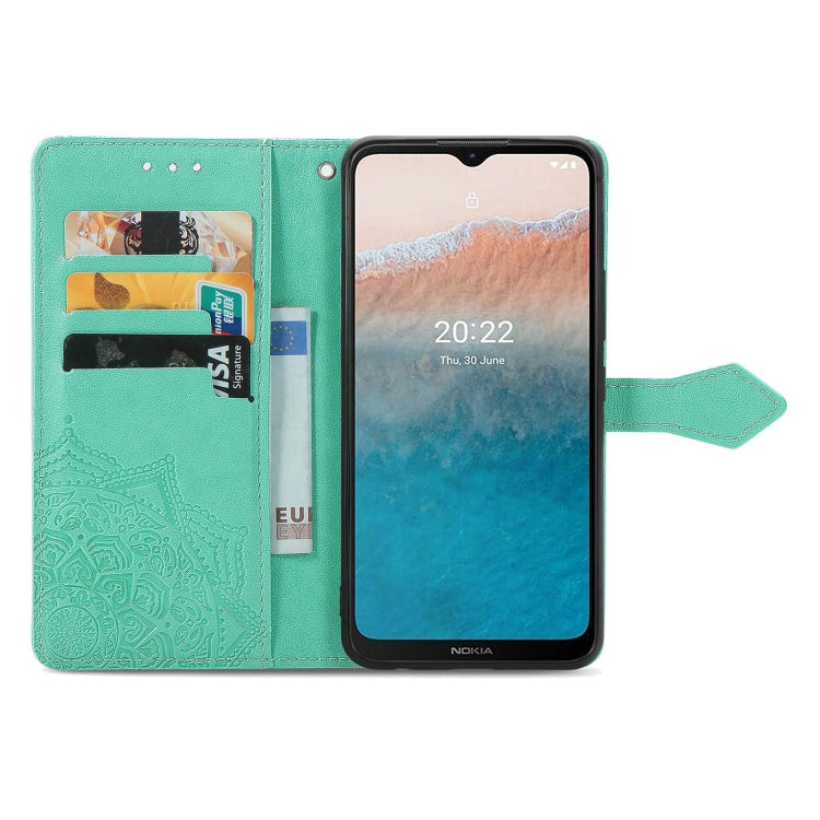 For Nokia C21 Plus Mandala Flower Embossed Leather Phone Case