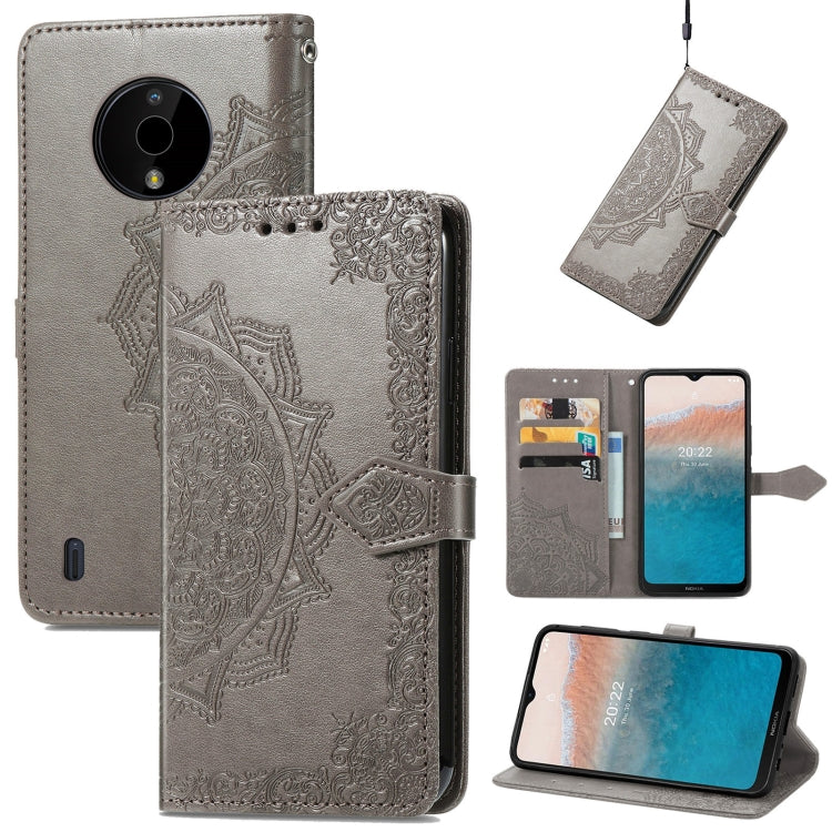 For Nokia C200 Mandala Flower Embossed Leather Phone Case