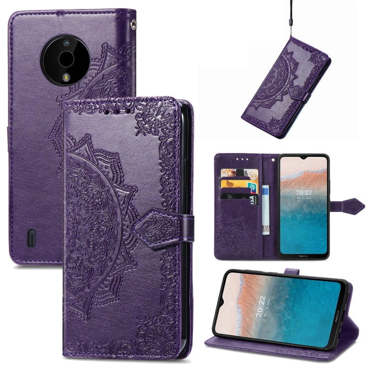 For Nokia C200 Mandala Flower Embossed Leather Phone Case