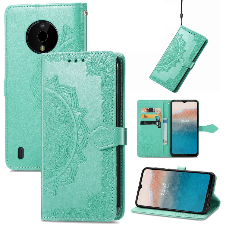 For Nokia C200 Mandala Flower Embossed Leather Phone Case