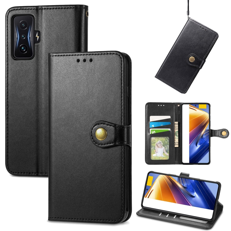 For Xiaomi Redmi K50 Gaming / Poco F4 GT Solid Color Buckle Leather Phone Case