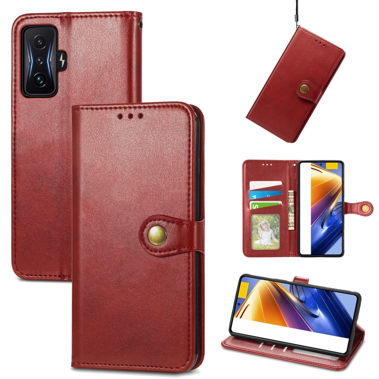 For Xiaomi Redmi K50 Gaming / Poco F4 GT Solid Color Buckle Leather Phone Case