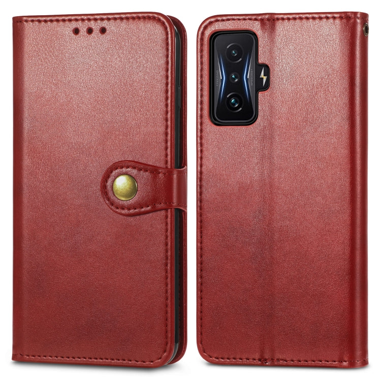 For Xiaomi Redmi K50 Gaming / Poco F4 GT Solid Color Buckle Leather Phone Case