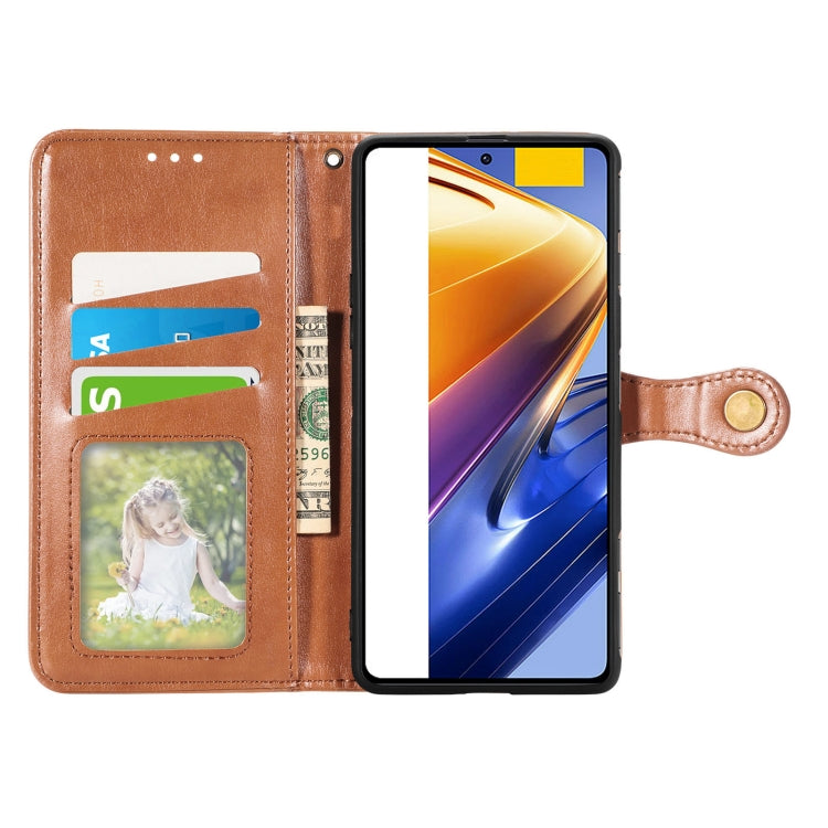 For Xiaomi Redmi K50 Gaming / Poco F4 GT Solid Color Buckle Leather Phone Case