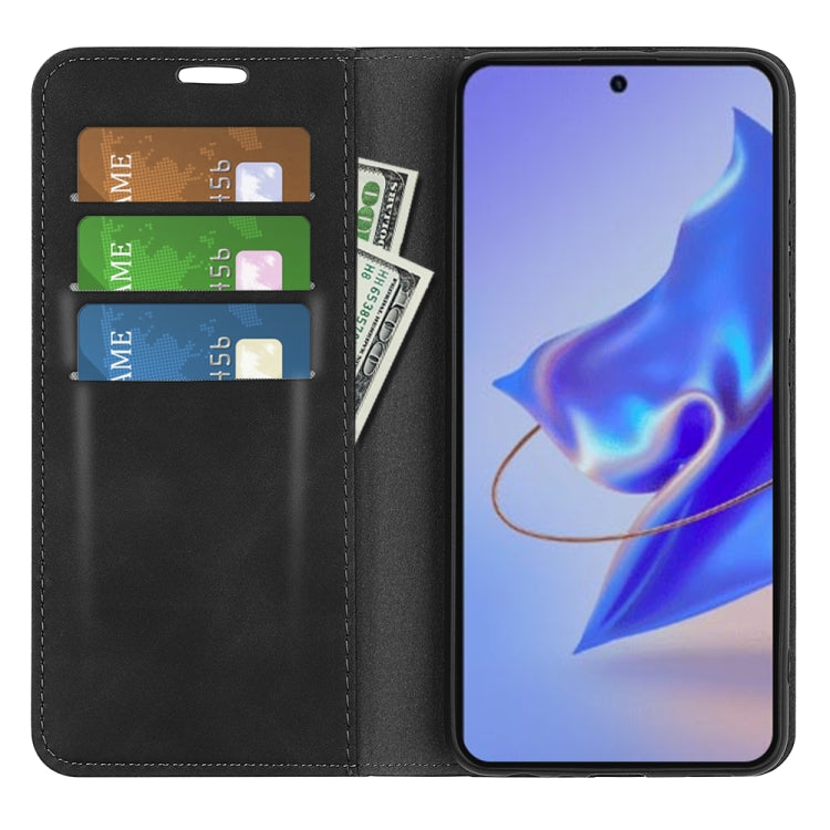 For ZTE Blade V40 Pro Retro-skin Magnetic Suction Leather Phone Case