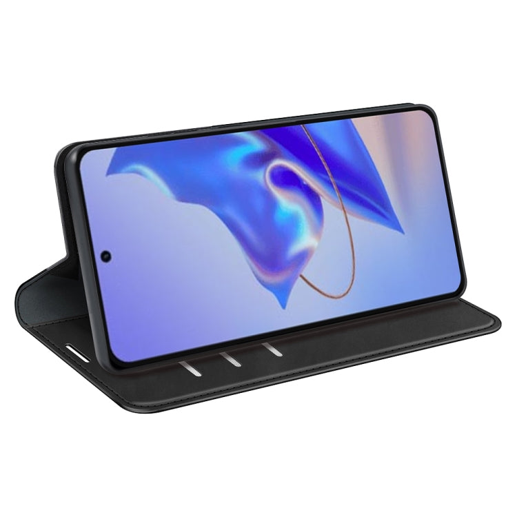 For ZTE Blade V40 Pro Retro-skin Magnetic Suction Leather Phone Case