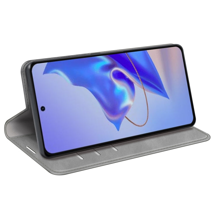 For ZTE Blade V40 Pro Retro-skin Magnetic Suction Leather Phone Case