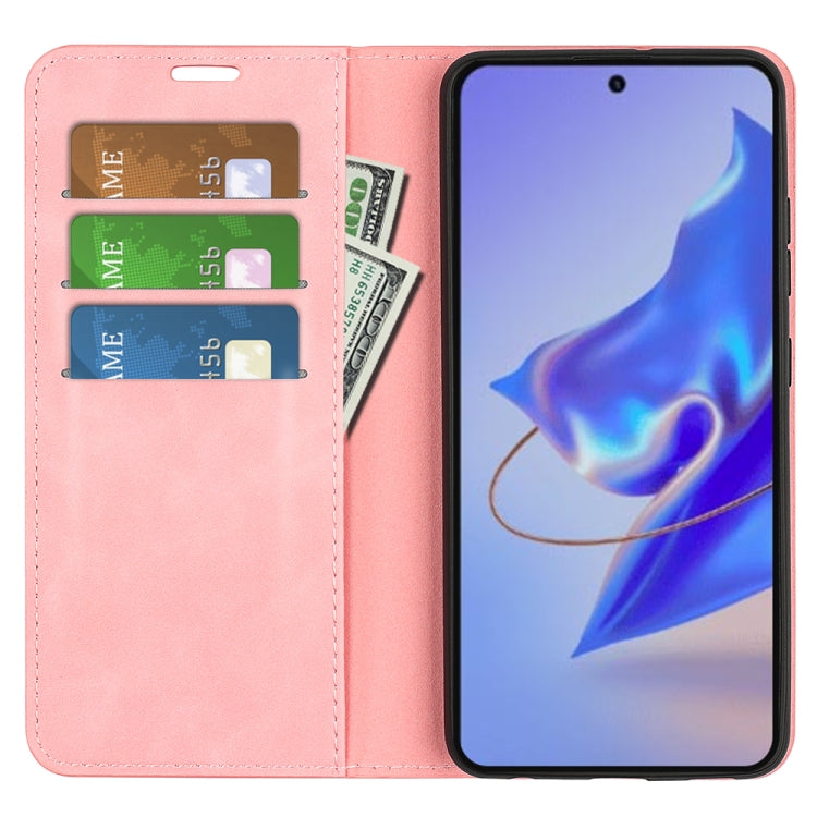 For ZTE Blade V40 Pro Retro-skin Magnetic Suction Leather Phone Case