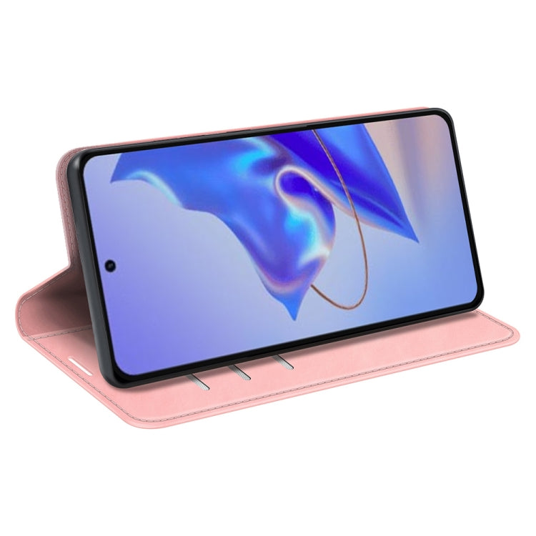 For ZTE Blade V40 Pro Retro-skin Magnetic Suction Leather Phone Case