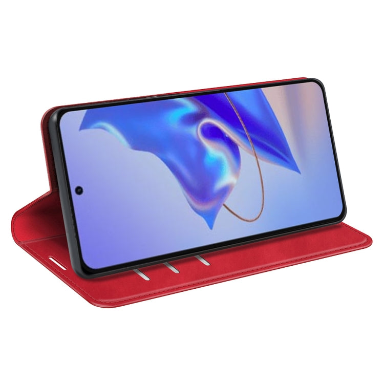 For ZTE Blade V40 Pro Retro-skin Magnetic Suction Leather Phone Case