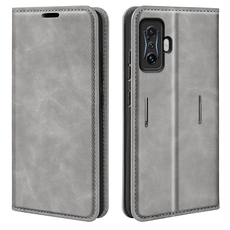 For Xiaomi Poco F4 GT Retro-skin Magnetic Suction Leather Phone Case