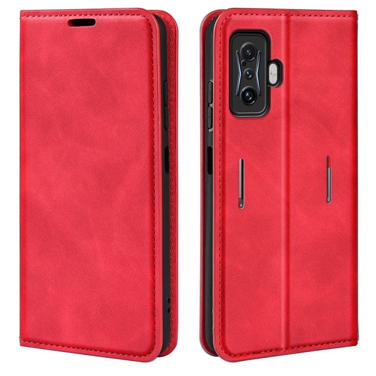 For Xiaomi Poco F4 GT Retro-skin Magnetic Suction Leather Phone Case