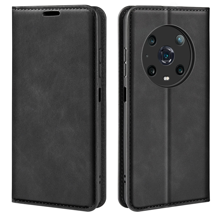 For Honor Magic4 Pro Retro-skin Magnetic Suction Leather Phone Case