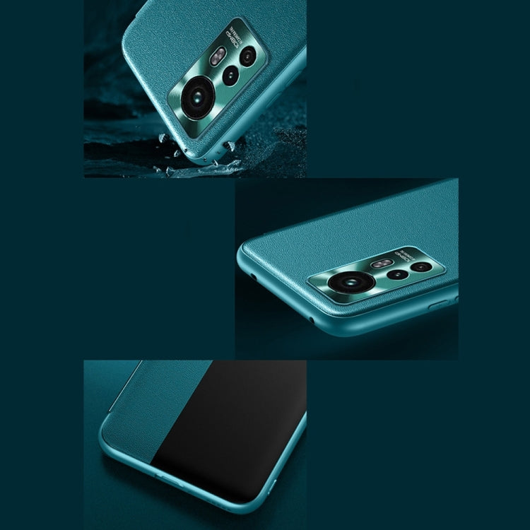 For Huawei Nova 10 Side Display Plain Leather Phone Case