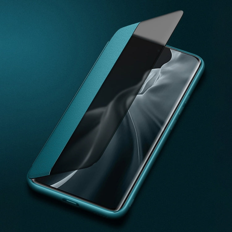 For Huawei Nova 10 Pro Side Display Plain Leather Phone Case