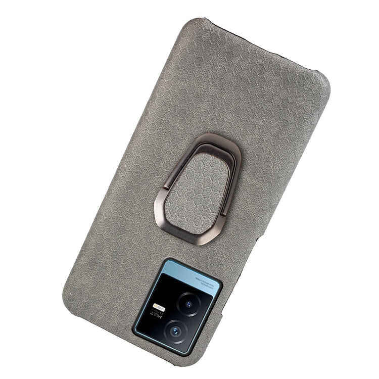 For vivo T2X 5G Ring Holder Honeycomb PU Phone Case