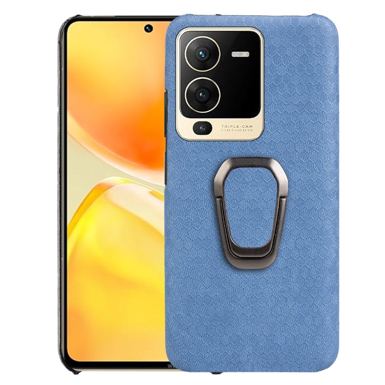 For vivo S15 Ring Holder Honeycomb PU Phone Case