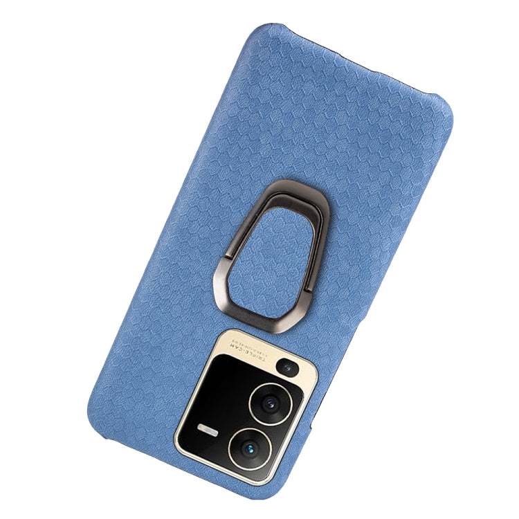 For vivo S15 Ring Holder Honeycomb PU Phone Case