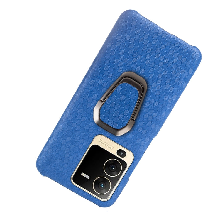 For vivo S15 Ring Holder Honeycomb PU Phone Case