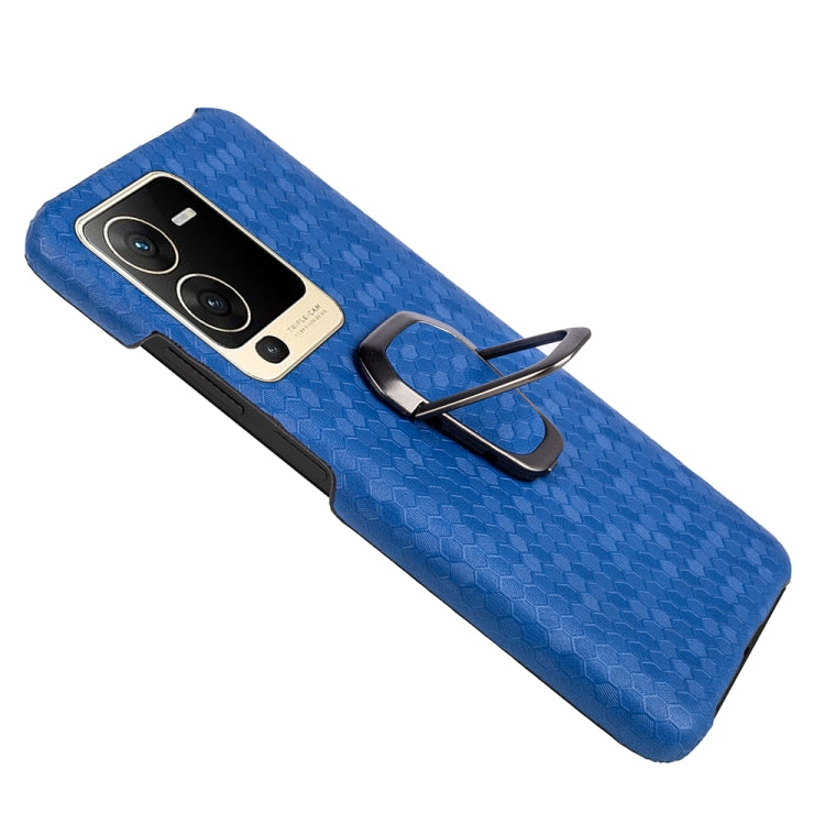 For vivo S15 Ring Holder Honeycomb PU Phone Case