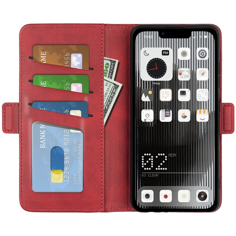 For Nothine Phone 1 Dual-side Magnetic Buckle Leather Phone Case