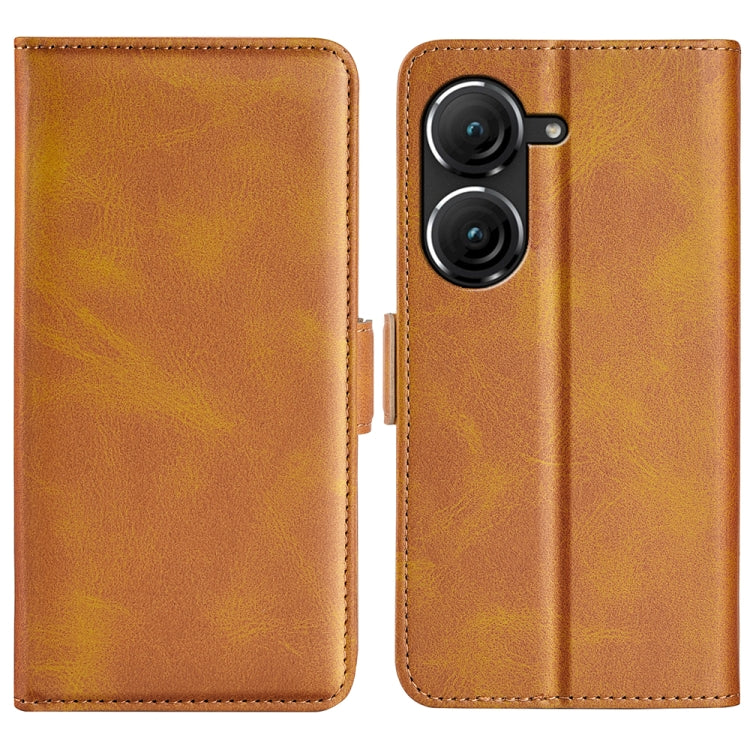 For Asus Zenfone 9 Dual-side Magnetic Buckle Horizontal Flip Leather Phone Case