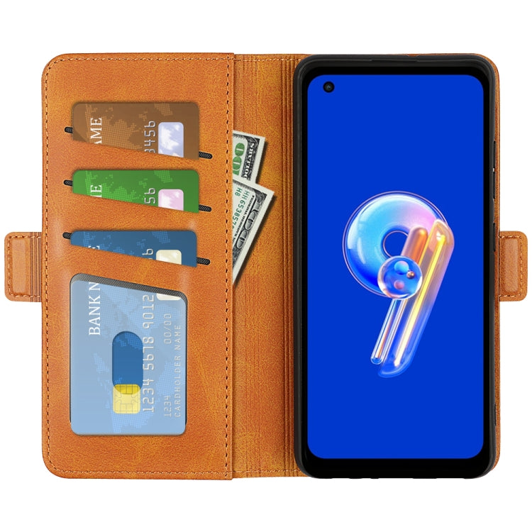 For Asus Zenfone 9 Dual-side Magnetic Buckle Horizontal Flip Leather Phone Case