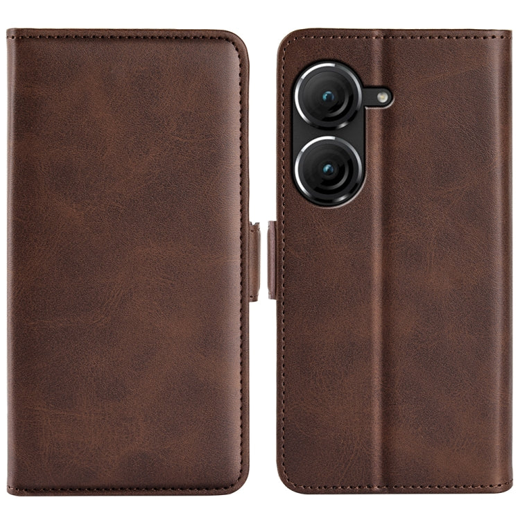 For Asus Zenfone 9 Dual-side Magnetic Buckle Horizontal Flip Leather Phone Case