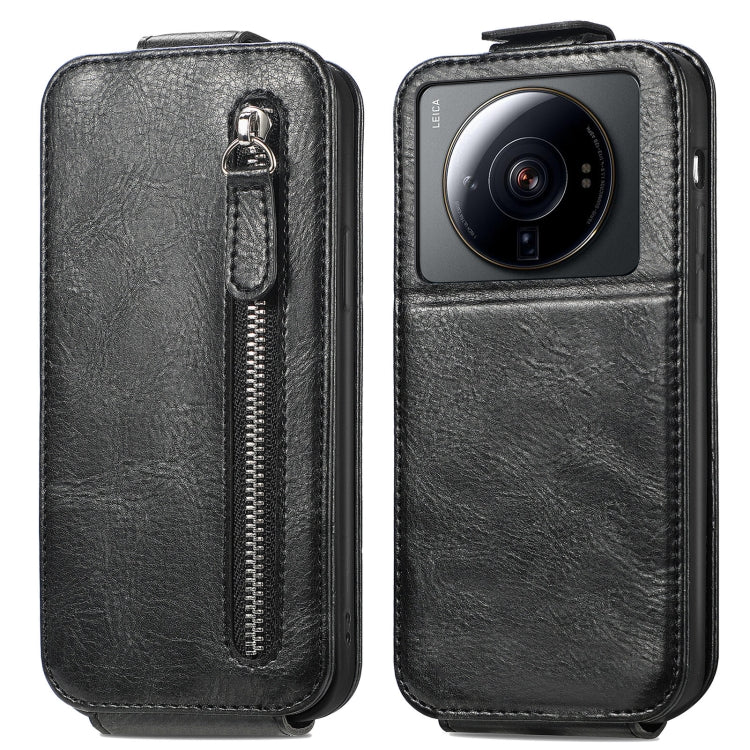 For Xiaomi 12S Ultra Zipper Wallet Vertical Flip Leather Phone Case