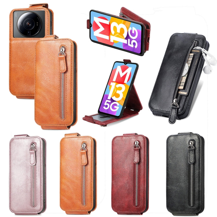 For Xiaomi 12S Ultra Zipper Wallet Vertical Flip Leather Phone Case