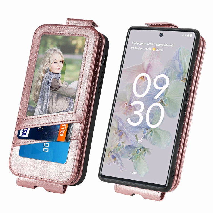 For Google Pixel 6a Zipper Wallet Vertical Flip Leather Phone Case